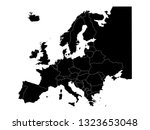 vector file of europe map with... | Shutterstock .eps vector #1323653048
