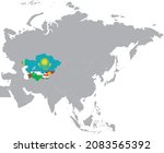 map of countries of central... | Shutterstock .eps vector #2083565392