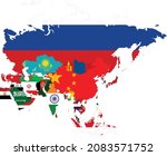 map of all countries of asia... | Shutterstock .eps vector #2083571752