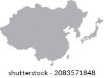 gray map of countries of east... | Shutterstock .eps vector #2083571848