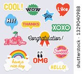 social network stickers with... | Shutterstock .eps vector #1329040988