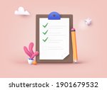 checklist on a clipboard paper. ... | Shutterstock .eps vector #1901679532