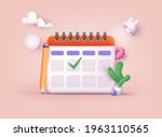 calendar icon with check sign.... | Shutterstock .eps vector #1963110565