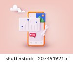 mobile application development... | Shutterstock .eps vector #2074919215