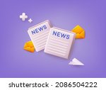 concept news update. newspaper... | Shutterstock .eps vector #2086504222