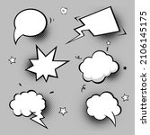 empty comic speech bubbles with ... | Shutterstock .eps vector #2106145175