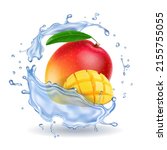 mango in water splash  fresh... | Shutterstock . vector #2155755055