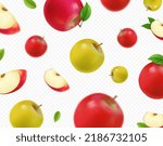 falling red and green apples...