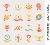 first place badges and winner... | Shutterstock .eps vector #232464262