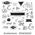 vintage style hand lettered ... | Shutterstock .eps vector #304636562