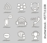 call center hand drawn icons | Shutterstock . vector #457711108