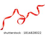 beautiful red satin ribbon with ... | Shutterstock . vector #1816828022