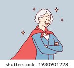 successful super oldwoman. hand ... | Shutterstock .eps vector #1930901228