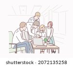 group of young business people... | Shutterstock .eps vector #2072135258