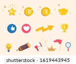 color flat icon set   business  ... | Shutterstock .eps vector #1619443945