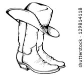 Cowboy Boots And Hat.vector...