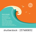big blue wave.vector seascape... | Shutterstock .eps vector #257680852