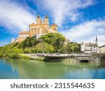 Melk Abbey at the Danube river in the famous Wachau wine region in Austria