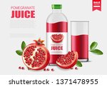 fresh pomegranate realistic ... | Shutterstock .eps vector #1371478955
