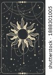 tarot card with sun  jewelry... | Shutterstock .eps vector #1888301005