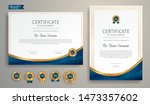 blue and gold certificate of... | Shutterstock .eps vector #1473357602