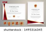 red and gold certificate of... | Shutterstock .eps vector #1495316345