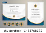blue and gold certificate of... | Shutterstock .eps vector #1498768172