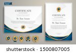 blue and gold certificate of... | Shutterstock .eps vector #1500807005
