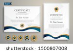 blue and gold certificate of... | Shutterstock .eps vector #1500807008