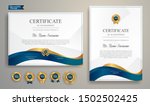 blue and gold certificate of... | Shutterstock .eps vector #1502502425