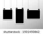 a set of photo frames hanging... | Shutterstock .eps vector #1501450862