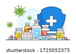medicines as a shield against... | Shutterstock .eps vector #1725052375