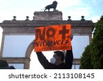 Small photo of Mexico, Leon, Guanajuato January 26, 2022 Journalists from the city gathered at the emblematic Arco de la Calzada to demand that the authorities clarify the murders of journalists this year