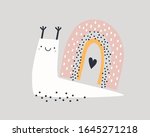 cute childish print with cute... | Shutterstock .eps vector #1645271218