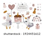 happy birthday collection with... | Shutterstock .eps vector #1924451612