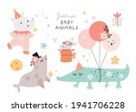 circus animals  cute crocodile  ... | Shutterstock .eps vector #1941706228