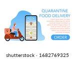 quarantine food delivery face... | Shutterstock .eps vector #1682769325