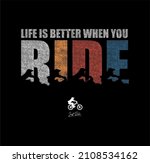  Just Ride Typography Design T...