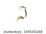 monogram letter j minimalism... | Shutterstock .eps vector #1345252268