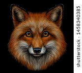  Fox. Graphic Color Portrait Of ...