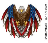 An Eagle With An American Flag. ...