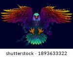 flying bald eagle. color ... | Shutterstock .eps vector #1893633322