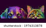 dog and cat. wall sticker. ... | Shutterstock .eps vector #1976313878