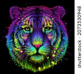 Tiger. Abstract  Multi Colored  ...