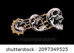 vector skull vintage... | Shutterstock .eps vector #2097349525