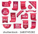 price tags  red ribbon banners. ... | Shutterstock .eps vector #1683745282