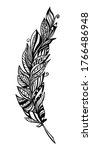 zentangle feather. black color... | Shutterstock .eps vector #1766486948