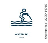 Water Ski Icon. Linear Vector...