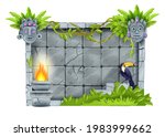 jungle stone sign board  vector ... | Shutterstock .eps vector #1983999662