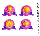 level up game bonus badge set ... | Shutterstock .eps vector #2040763835